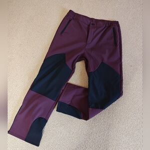 Burgundy and Black Winter Pants